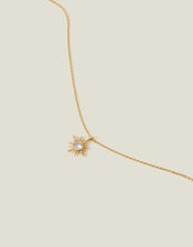 14ct Gold-Plated Sparkle Star Pendant Necklace, , large