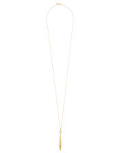 Gold-Plated Faceted Stone Long Necklace , , large