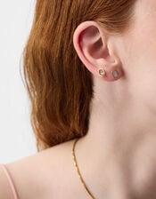 5-Pack Gemstone Stud Earrings, , large