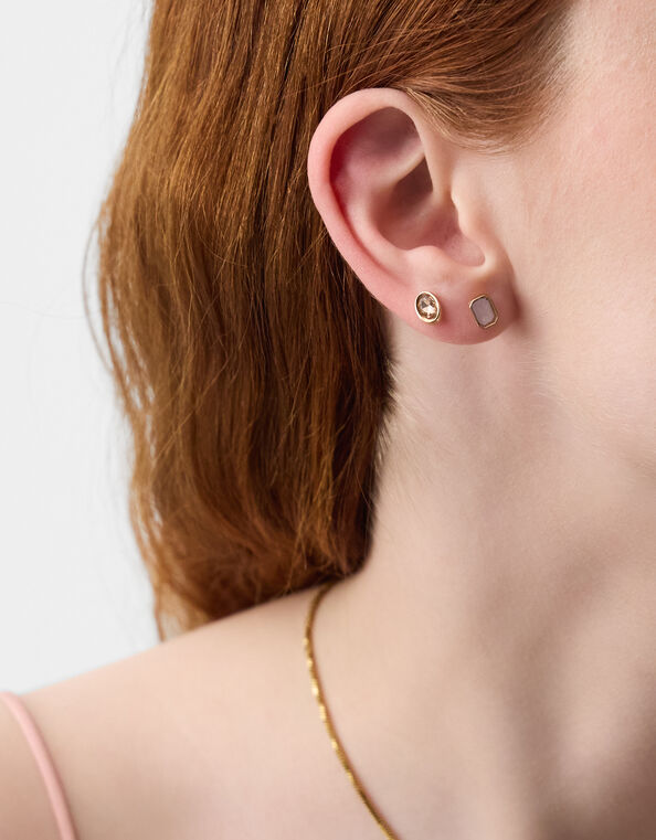 5-Pack Gemstone Stud Earrings, , large