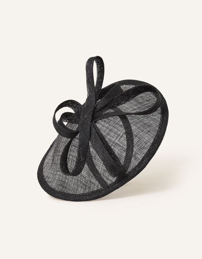 Katie Bow Disc Sinamay Band Fascinator, Black (BLACK), large