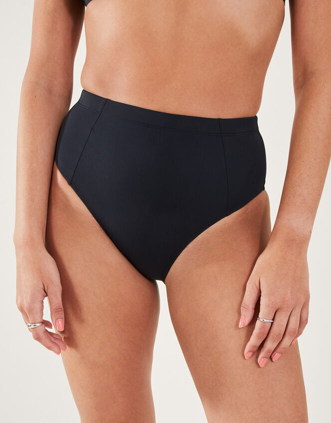 High Waist Bikini Bottoms, Black (BLACK), large