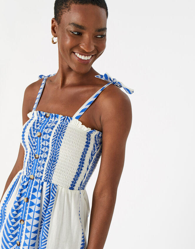 Jacquard Bandeau Dress, Blue (BLUE), large