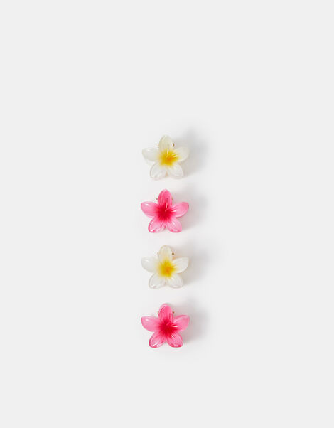 4-Pack Mini Tropical Flower Claw Clips, , large