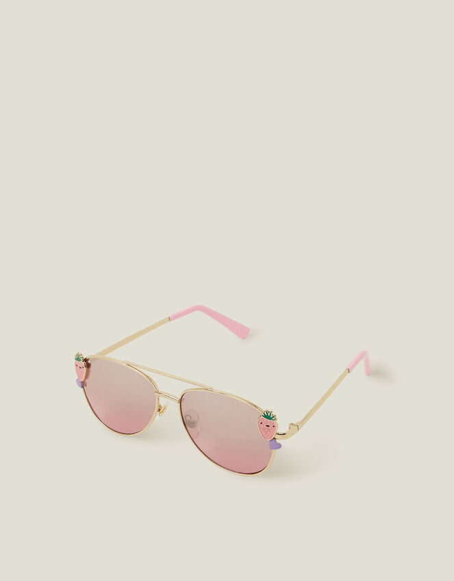 Girls Strawberry Aviator Sunglasses, , large