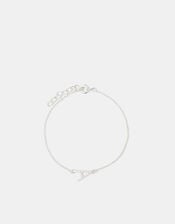 Sterling Silver Sparkle Initial Bracelet, Silver (ST SILVER), large