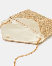 Floral Embellished Envelope Clutch Bag, , large