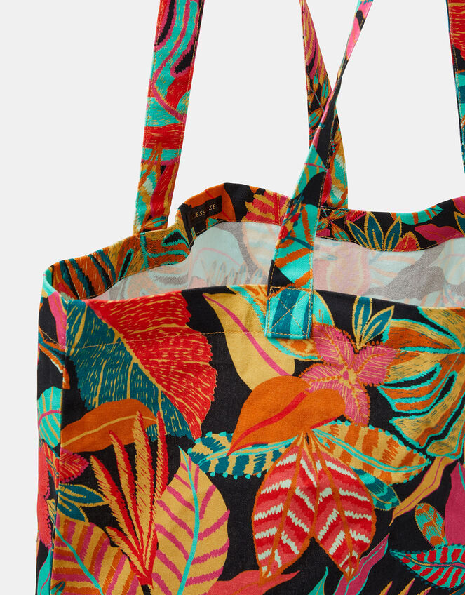 Tropical Print Shopper Bag, , large