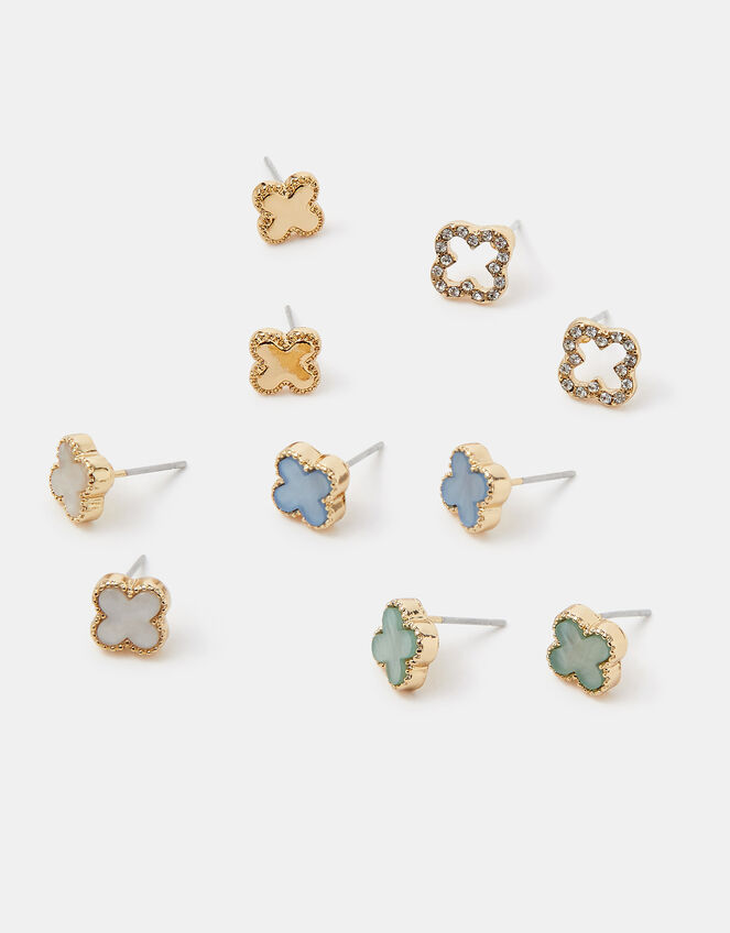 5-Pack Clover Stud Earrings, , large
