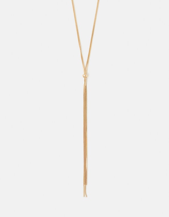 Slinky Lariat Necklace, Gold (GOLD), large