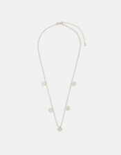 Sterling Silver-Plated Coin Charm Necklace, , large