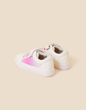Girls Ombre Glitter Trainers, White (WHITE), large