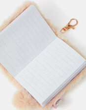 Girls Fluffy Cat Notebook Keychain, , large