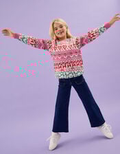 Girls Christmas Jumper, Multi (BRIGHTS MULTI), large