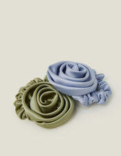 2-Pack Satin Corsage Hair Scrunchies, , large
