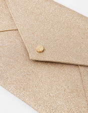Lily Glitter Envelope Clutch Bag, Gold (GOLD), large