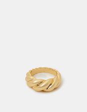 14ct Gold-Plated Twisted Wave Ring, Gold (GOLD), large