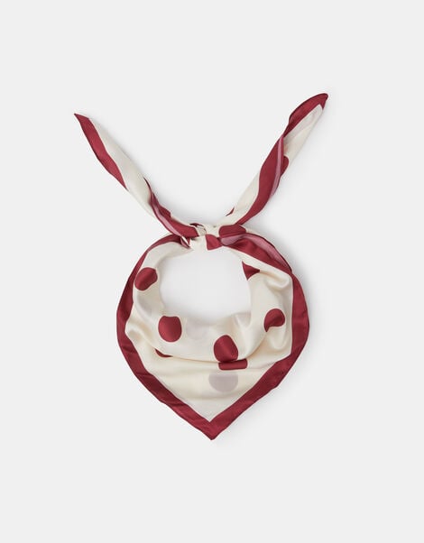 Polka Dot Square Satin Scarf, , large