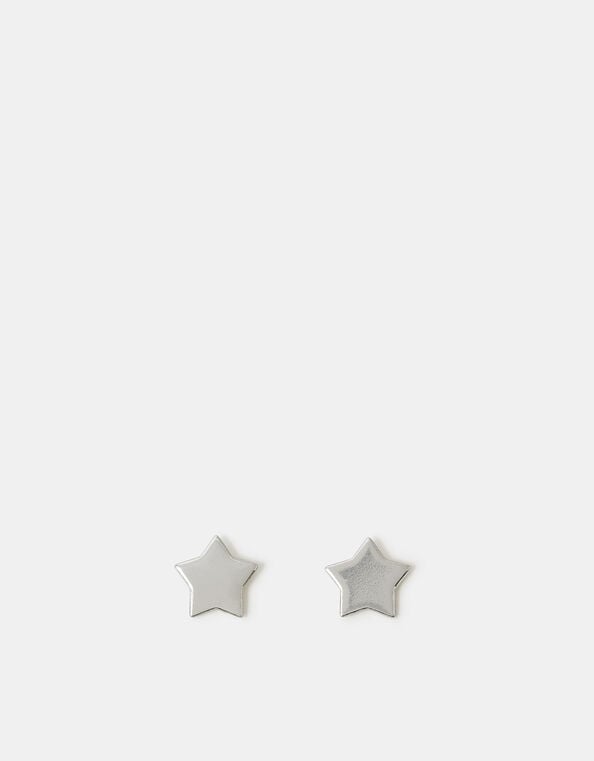 Sterling Silver Star Stud Earrings, , large