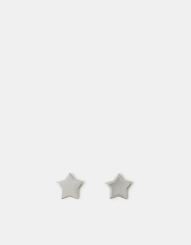 Sterling Silver Star Stud Earrings, , large
