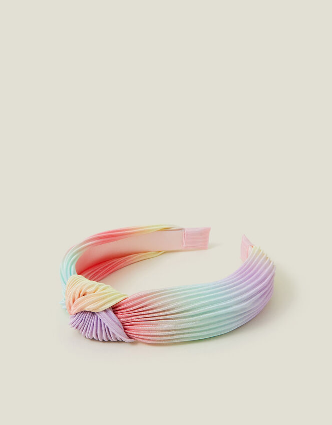 Girls Ombre Plisse Knot Headband, , large