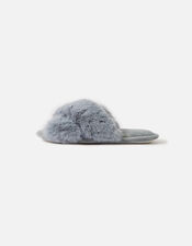 Super-Soft Faux Fur Sliders, Blue (BLUE), large