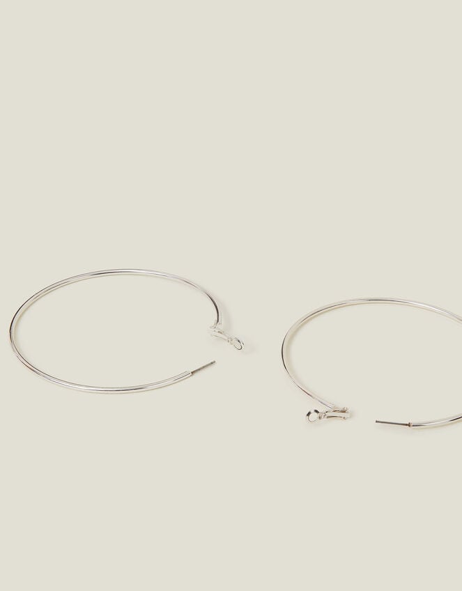 Mid-Size Simple Hoops, Silver (SILVER), large