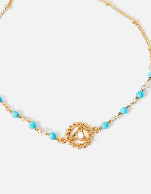 Gold-Plated Throat Chakra Bracelet with Turquoise, , large