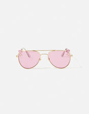 Girls Flamingo Aviator Sunglasses, , large