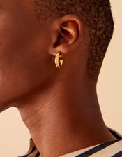14ct Gold-Plated Chunky Hoops Set of Two, , large