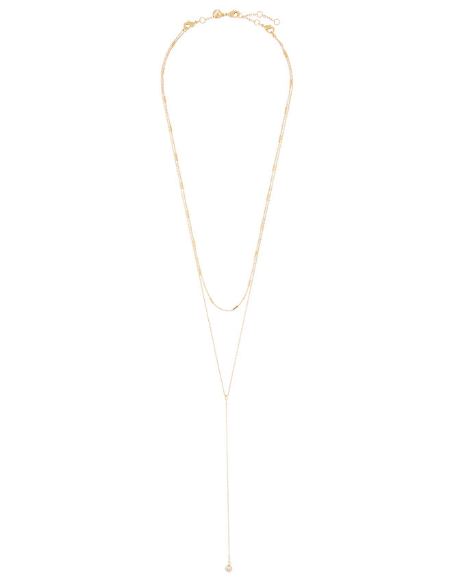 Layered Y-Chain Necklace, , large