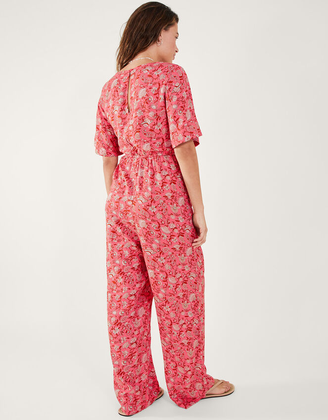 Shell Print Wide Leg Jumpsuit , Orange (CORAL), large