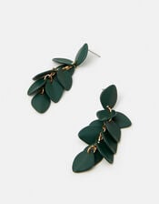 Enamel Willow Leaf Drop Earrings, , large