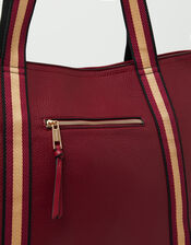 Webbing Strap Tote Bag, Red (BURGUNDY), large