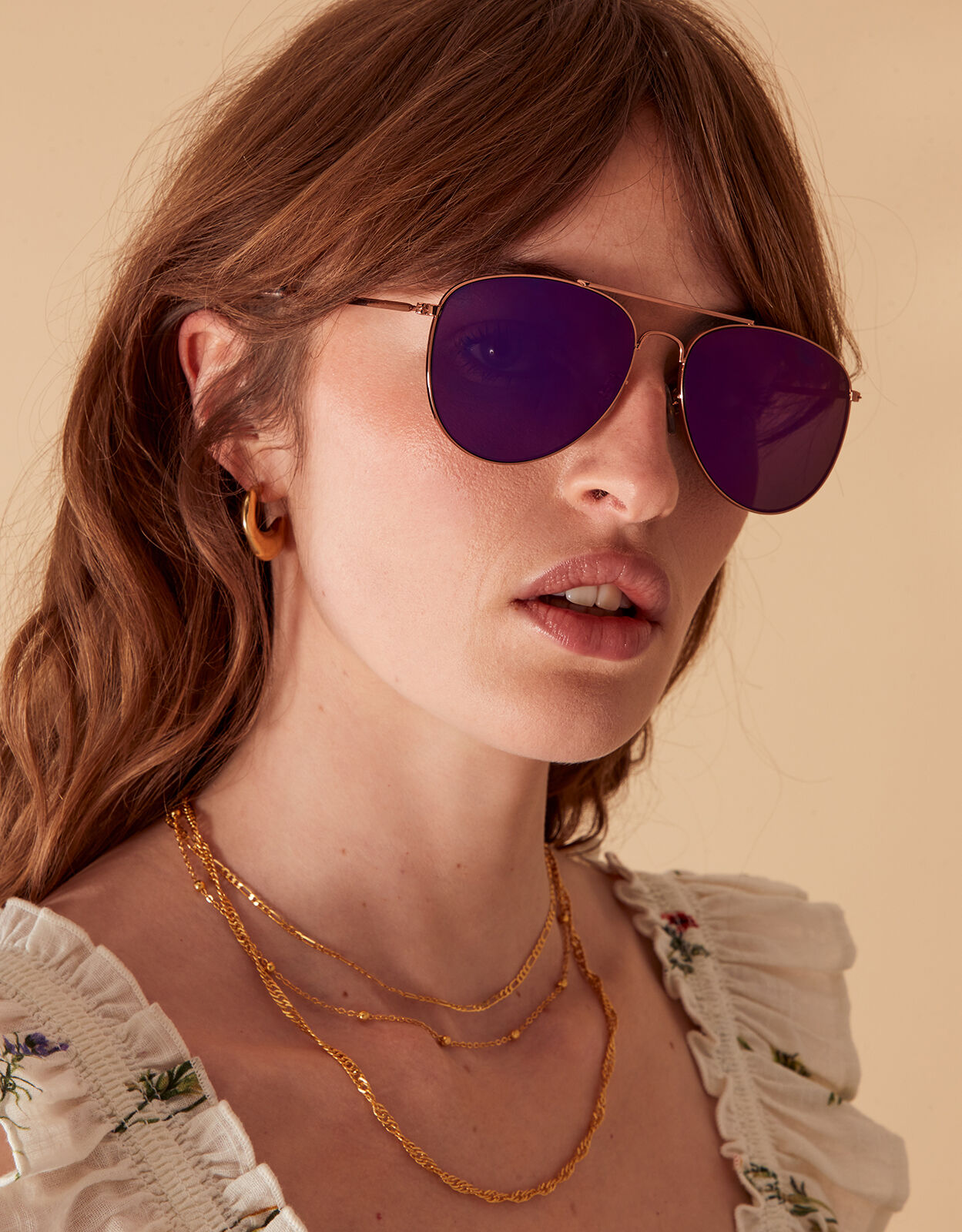 Mirrored aviator discount