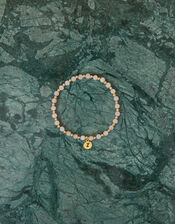 14ct Gold-Plated Rose Quartz Beaded Bracelet, , large