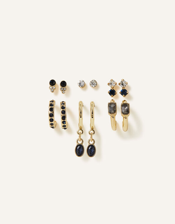 Gem Stud and Hoop Earrings 6 Pack, , large