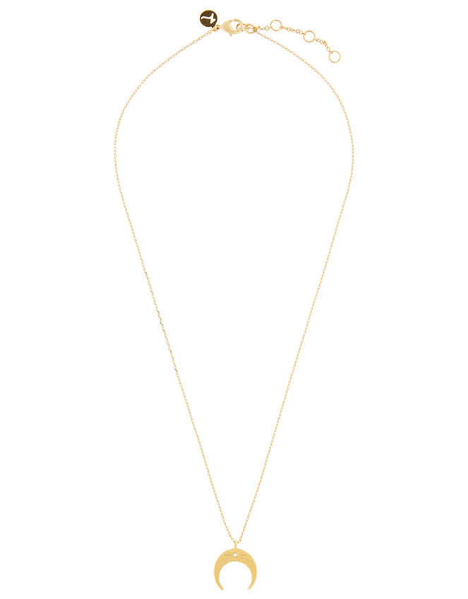 Sparkle Star Set Horn Pendant Necklace, , large