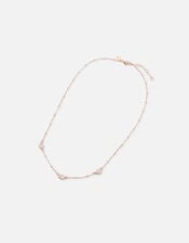Rose Gold-Plated Rose Quartz Station Necklace, , large