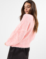 Textured Knit Jumper, Pink (PINK), large
