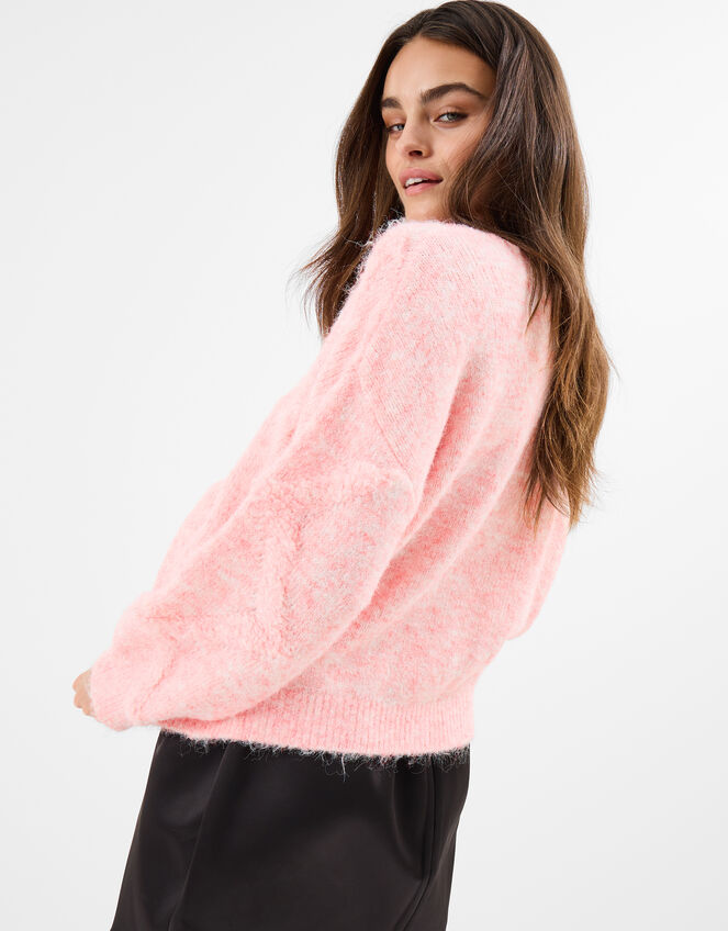 Textured Knit Jumper, Pink (PINK), large