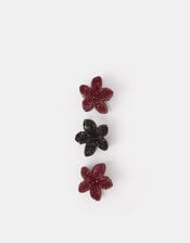 3-Pack Small Sparkle Tropical Flower Claw Clips, , large