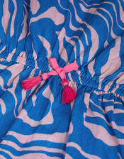 Girls Animal Print Kaftan, Blue (BLUE), large