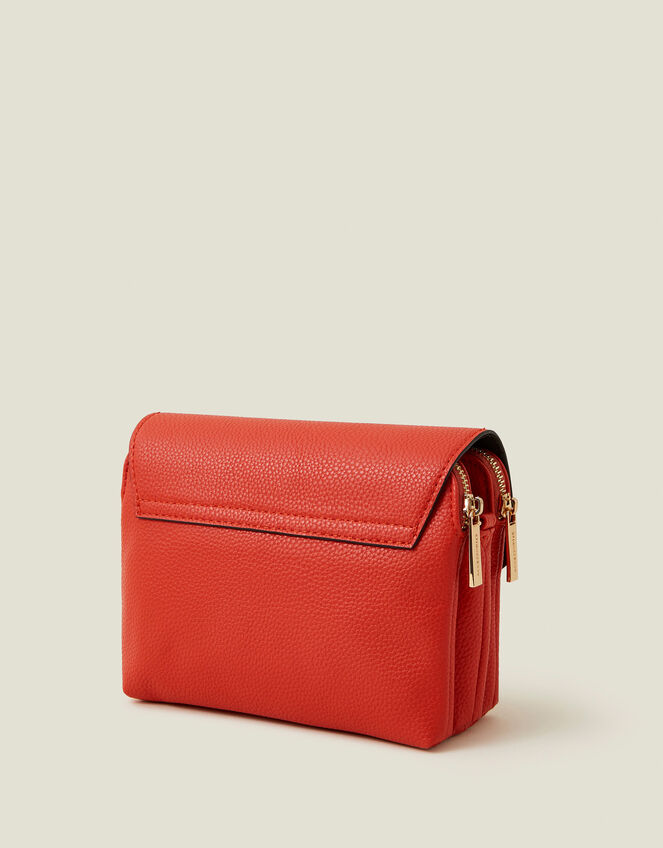 Double Zip Cross-Body Bag, Orange (ORANGE), large