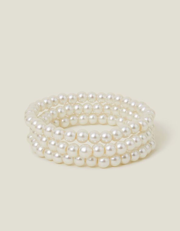 3-Pack Pearl Bead Stretch Bracelets, , large