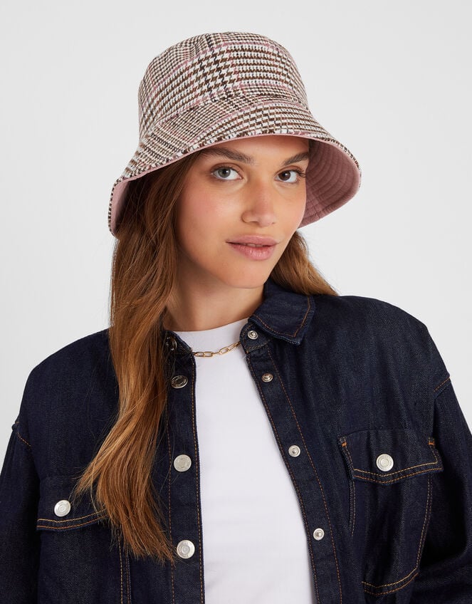Check Print Bucket Hat, , large