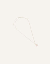 Sterling Silver-Plated Pearl Pendant Necklace, , large
