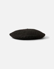 Knitted Beret , Black (BLACK), large