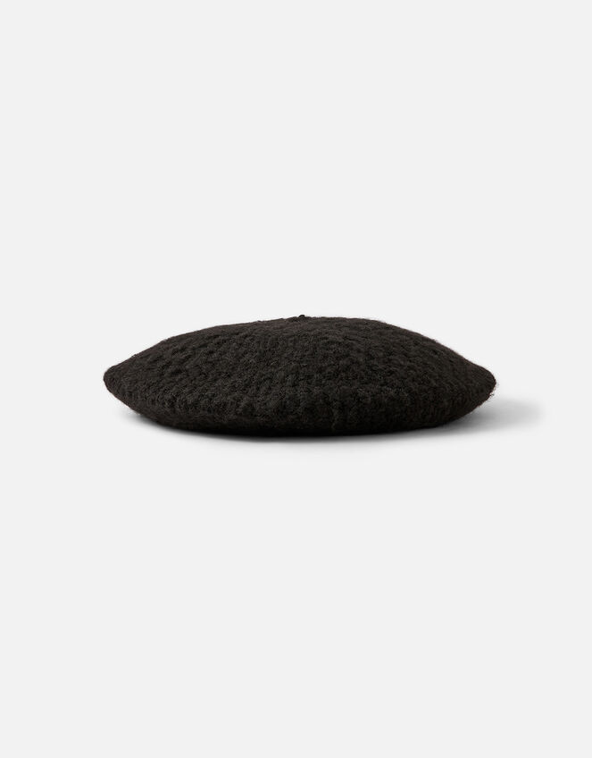 Knitted Beret , Black (BLACK), large