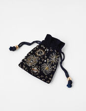 Starry Embellished Jewellery Pouch Bag, , large